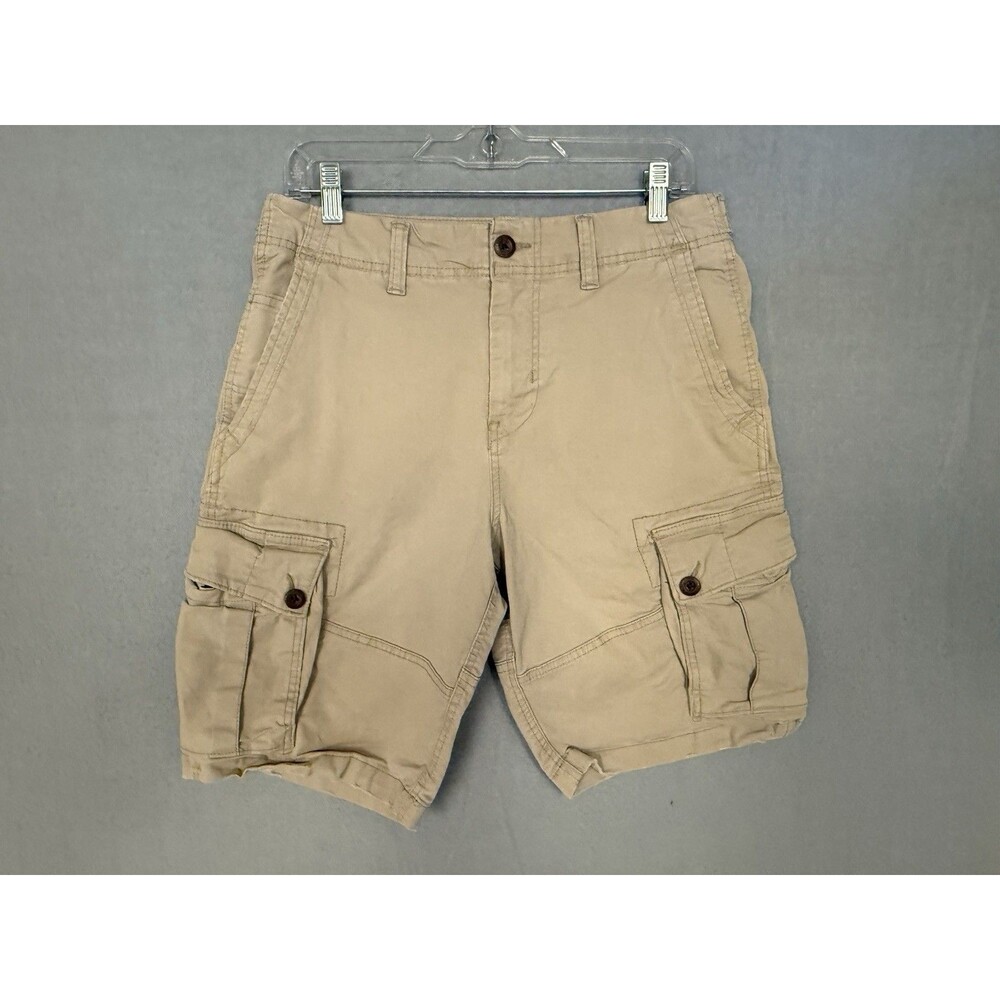 American Eagle Men's Size 30 Classic Flex Cargo Shorts Tan Beige Flat Front